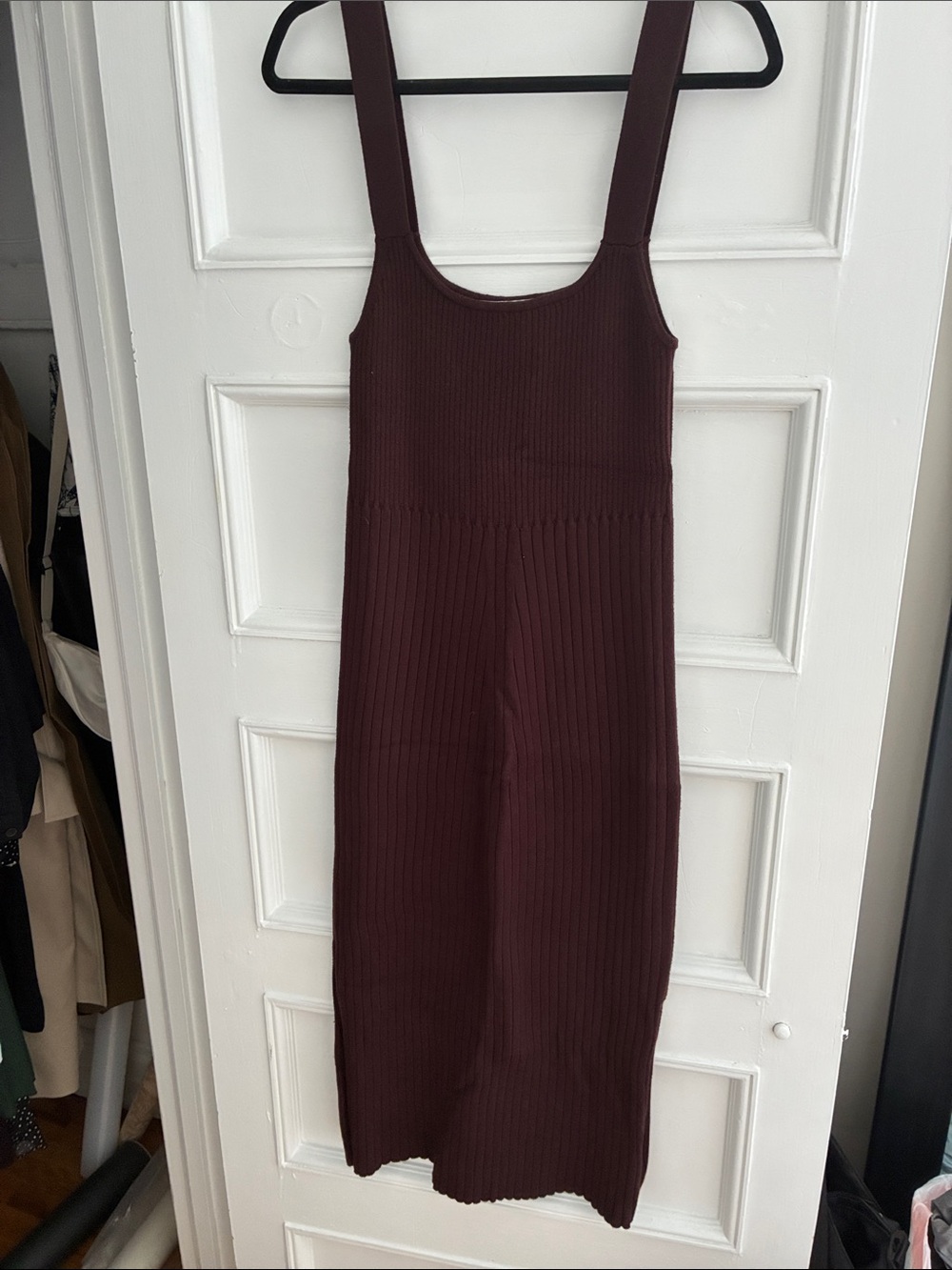 Wayf chocolate ribbed sweater dress jumper